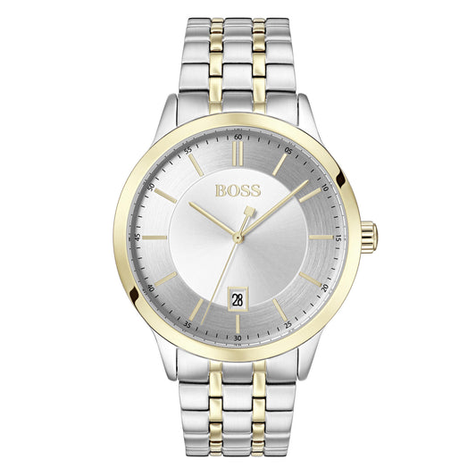 Hugo Boss Officer Men’s Watch (41mm Silver-White with Arabic Index)