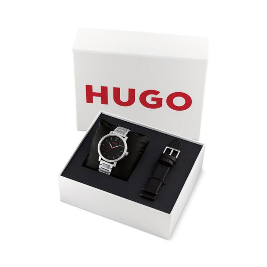 Hugo Boss #Rase Men's Watch & Interchangeable Strap Gift Set, 42mm