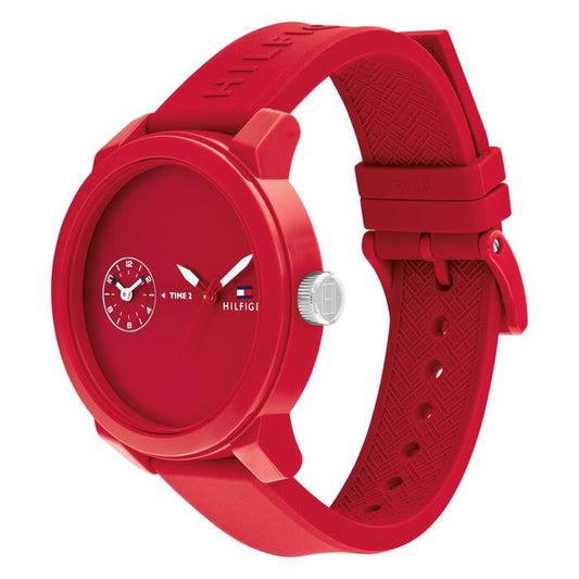 Tommy Hilfiger Men’s Watch, 44mm in Red with Arabic Index