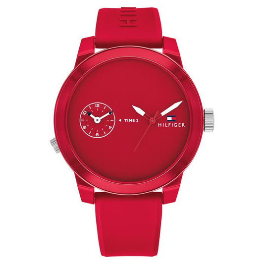 Tommy Hilfiger Men’s Watch, 44mm in Red with Arabic Index