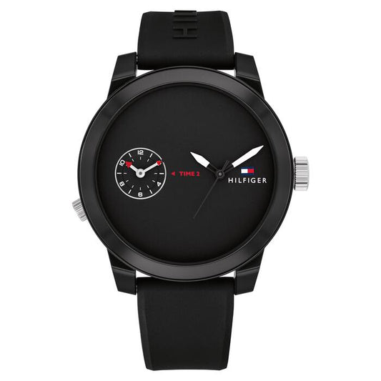 Tommy Hilfiger Men's Watch, 44mm in Black with Arabic Index