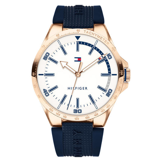 Tommy Hilfiger Men's Watch, 46mm in White With Printed Index