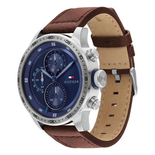 Tommy Hilfiger Men’s Watch, 46mm in Blue with Index