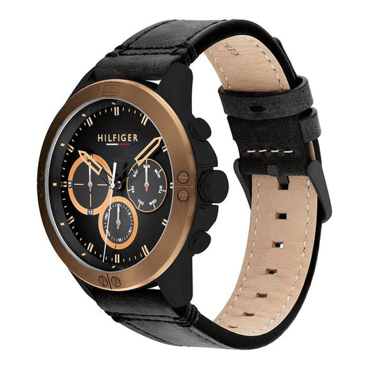 Tommy Hilfiger Men’s Watch, 46mm in Black with Index