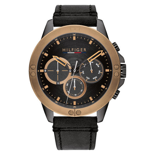 Tommy Hilfiger Men’s Watch, 46mm in Black with Index