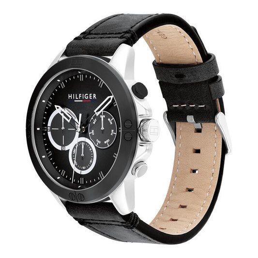 Tommy Hilfiger Men’s Watch, 46mm in Black with Index