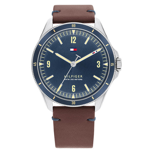Tommy Hilfiger Men’s Watch, 44mm in Blue with Arabic Index