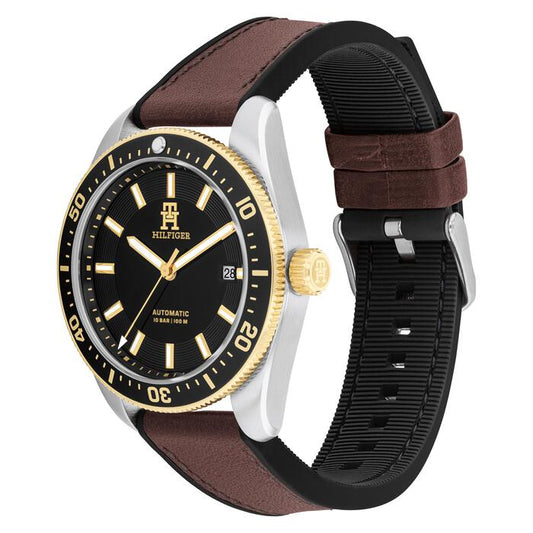 Tommy Hilfiger Men’s Automatic Watch, 40mm in Black with Index