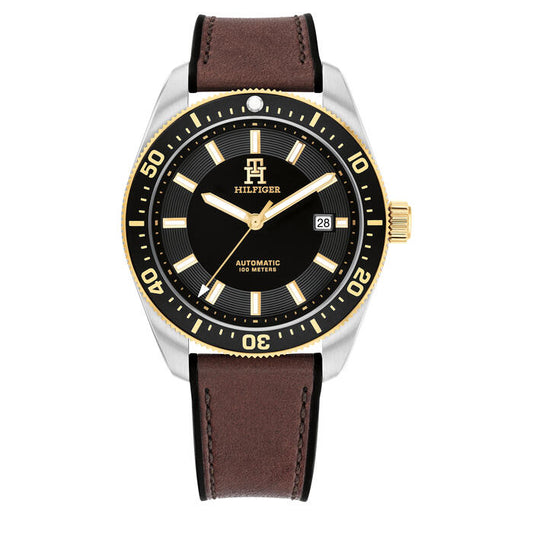 Tommy Hilfiger Men’s Automatic Watch, 40mm in Black with Index