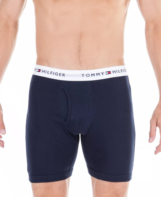 Tommy Hilfiger Men's 3-Pack Classic Cotton Boxer Briefs in Navy