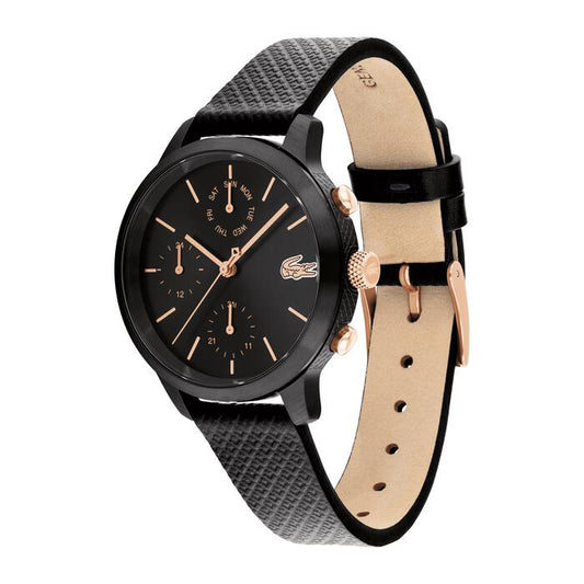 Lacoste L.12.12 Women's Watch (36mm, All Black, Model 2001212)