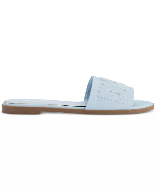 DKNY Women's Willow Slide Slip-On Flat Sandals in Celeste Blue