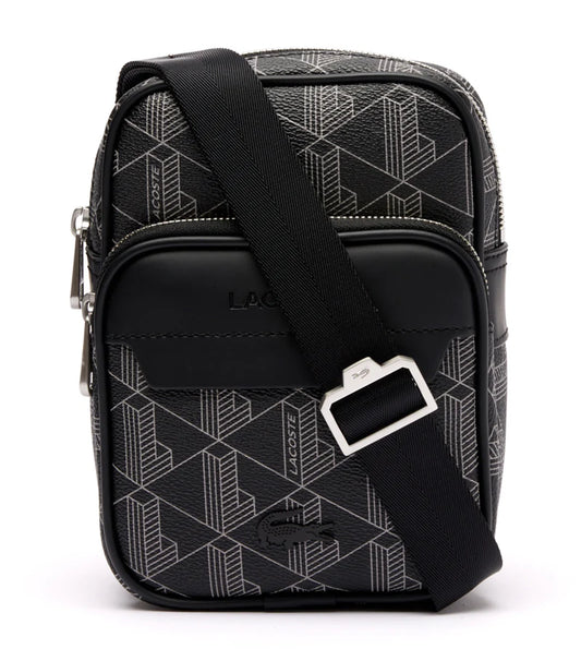 Lacoste The Blend Monogram Small Shoulder Bag Monogram Noir Gris