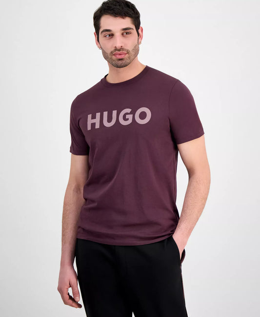 HUGO by Hugo Boss Men's Dulivio Logo Graphic T-Shirt in Brown