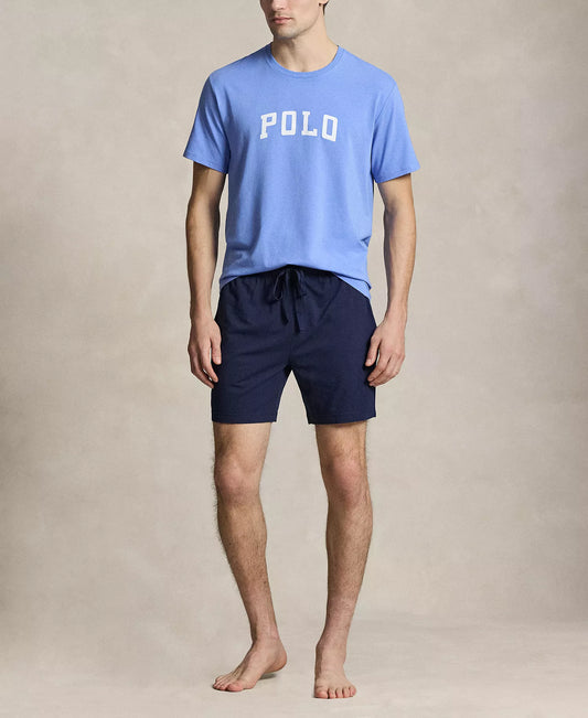 Polo Ralph Lauren Men’s Crewneck Pajama T-Shirt in Harbor Island Blue/White Logo