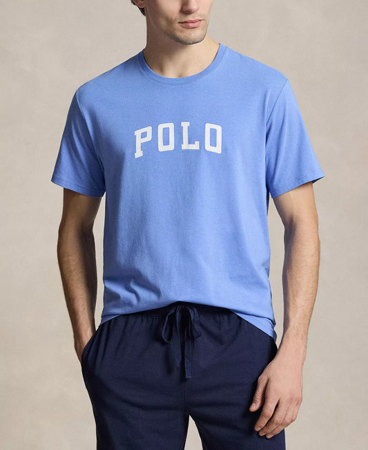 Polo Ralph Lauren Men’s Crewneck Pajama T-Shirt in Harbor Island Blue/White Logo