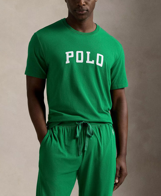 Polo Ralph Lauren Men's Crewneck Pajama T-Shirt in Billiard/White Logo