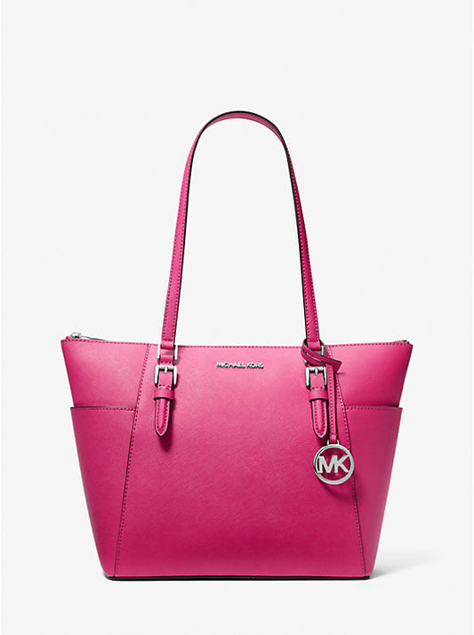Michael Kors Charlotte Large Saffiano Leather Top-Zip Tote Bag