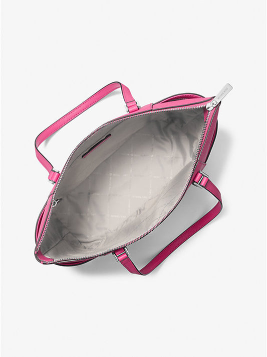 Michael Kors Charlotte Large Saffiano Leather Top-Zip Tote Bag