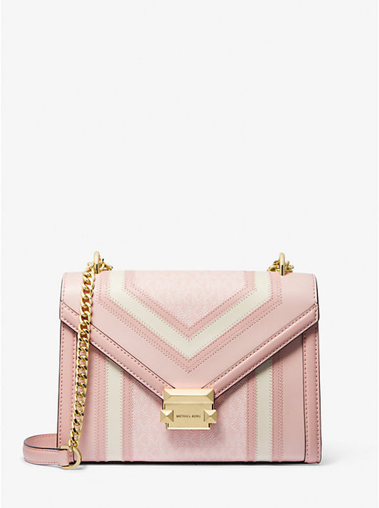 Michael Kors Whitney Medium Color-Block and Signature Logo Shoulder Bag