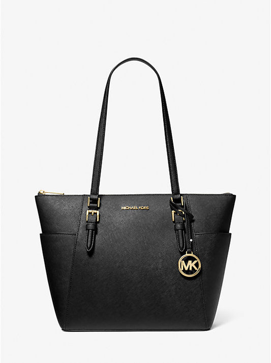 Michael Kors Charlotte Large Saffiano Leather Top-Zip Tote Bag