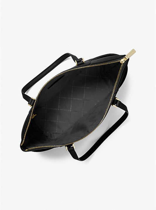 Michael Kors Charlotte Large Saffiano Leather Top-Zip Tote Bag
