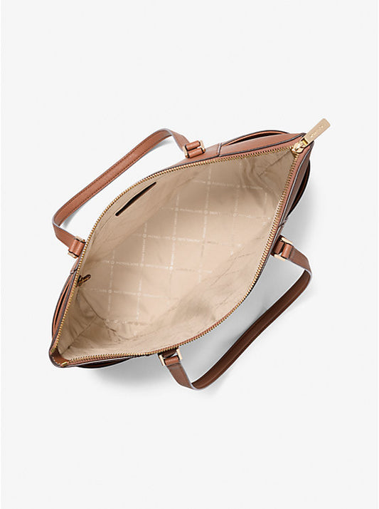 Michael Kors Charlotte Large Saffiano Leather Top-Zip Tote Bag
