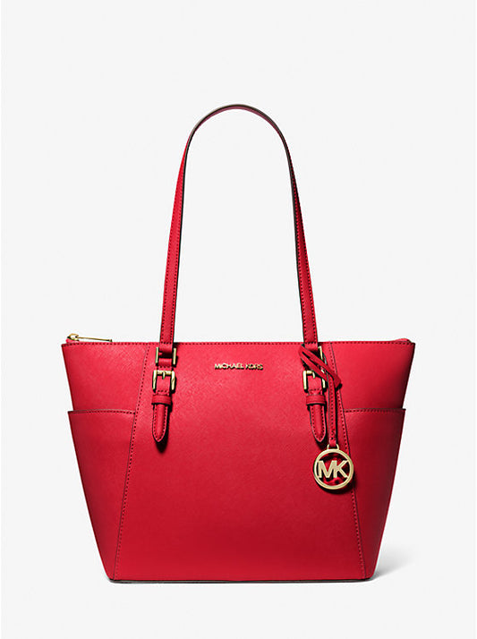Michael Kors Charlotte Large Saffiano Leather Top-Zip Tote Bag