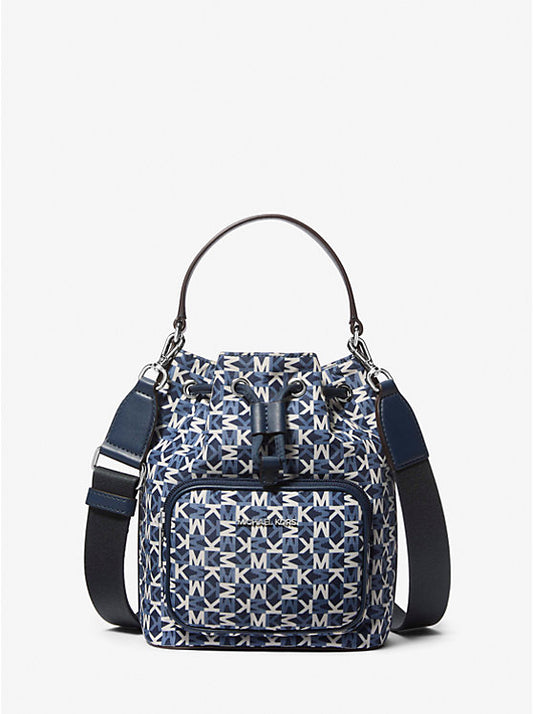 Michael Kors Khai Small Signature Logo Bucket Bag - Navy