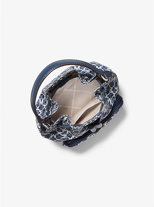 Michael Kors Khai Small Signature Logo Bucket Bag - Navy