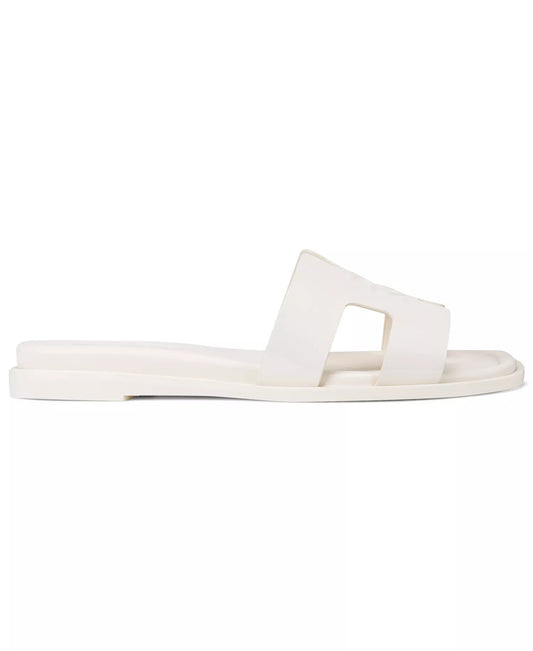 DKNY Women's Columba Slide Flat Sandals in Coconut Smooth