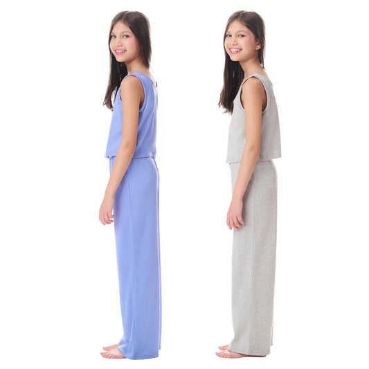 Calvin Klein Youth 4-piece Jersey Pajama Set - Blue