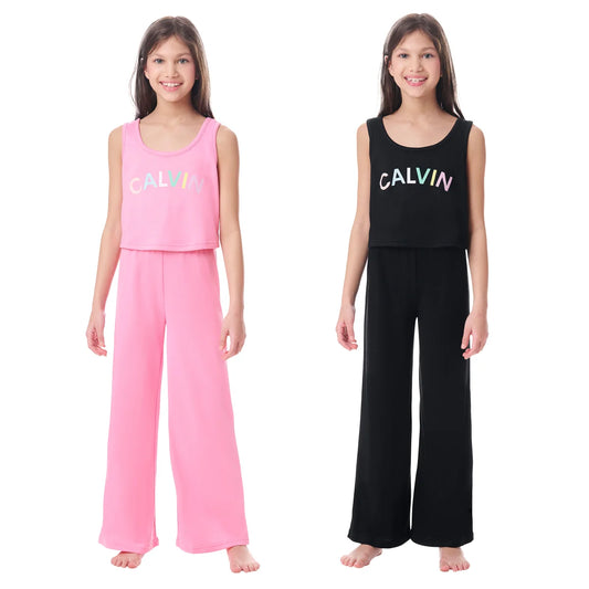 Calvin Klein Youth 4-piece Jersey Pajama Set - Pink