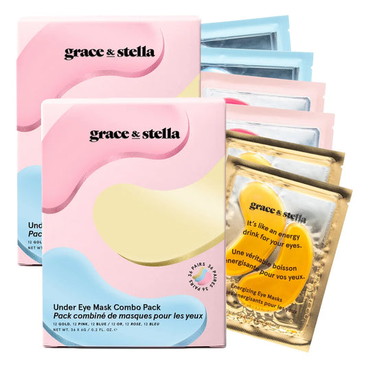 grace & stella Under Eye Mask, Under Eye Patches Combo Pack (36-count, 2-pack)