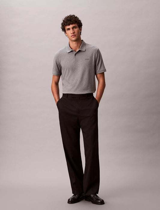 Calvin Klein Liquid Touch Polo Shirt | Medium Grey Heather