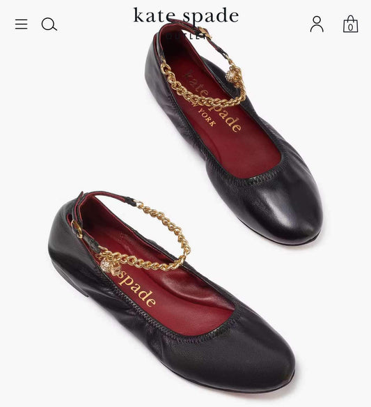 Kate Spade Crush Flats Black Shoes