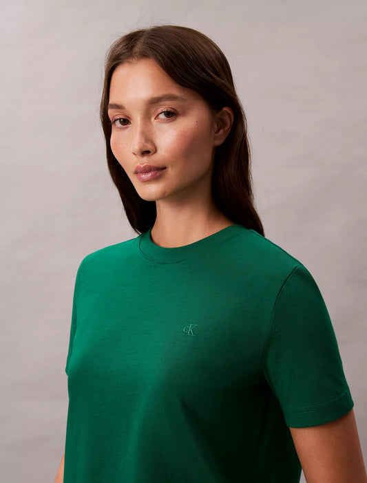 Calvin Klein Women's Archive Logo T-Shirt in Deco Green