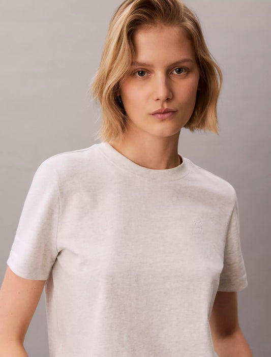 Calvin Klein Women's Archive Logo T-Shirt in Light Grey Heather
