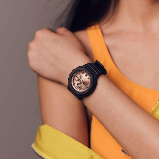 Casio G-Shock Quartz Analog-Digital Rose Gold Dial Ladies Watch