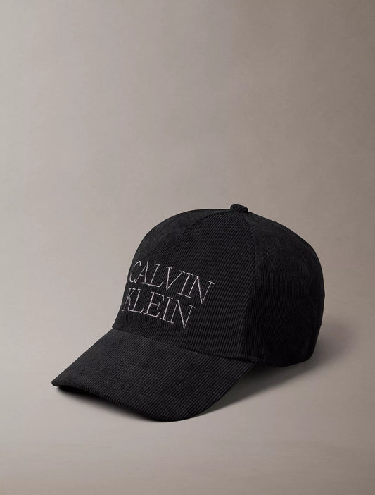 Calvin Klein Corduroy Logo Graphic Baseball Cap
