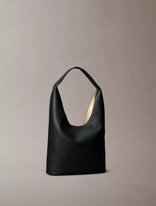 Calvin Klein Pebble Grain Large Slouchy Bag in Black