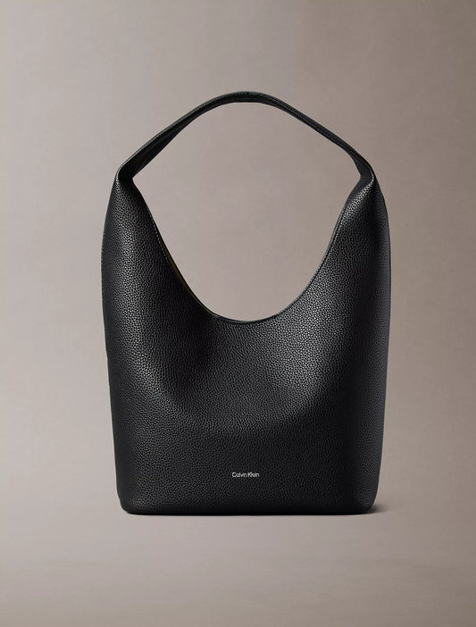 Calvin Klein Pebble Grain Slouchy Bag in Black