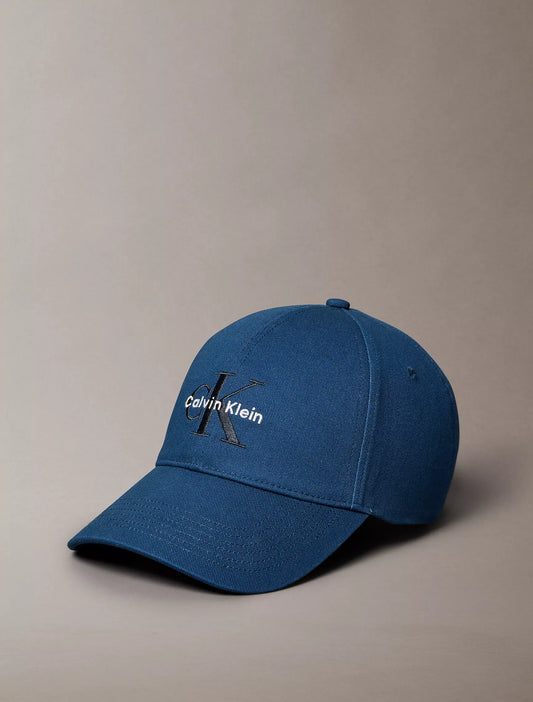 Calvin Klein Embroidered Monologo Baseball Cap in Insignia Blue