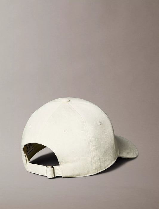 Calvin Klein Brushed Cotton Twill Logo Baseball Cap in Bone White