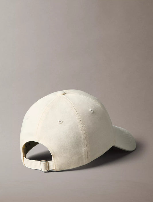 Calvin Klein Twill Embroidered Monogram Cap in Bone White