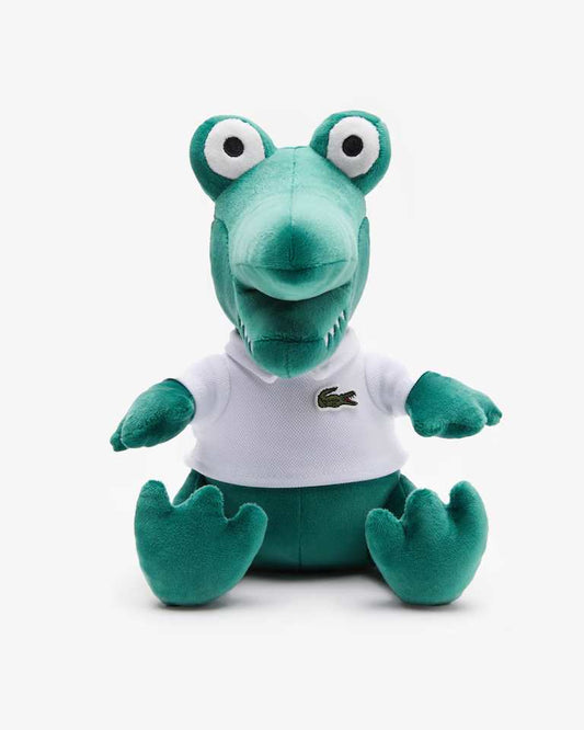 Lacoste Kids' Stuffed Crocodile Toy with Logo Polo in Pine Green