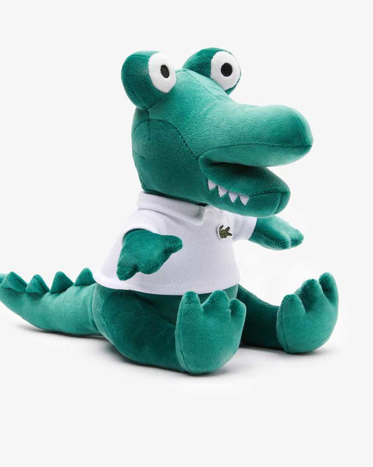 Lacoste Kids' Stuffed Crocodile Toy with Logo Polo in Pine Green