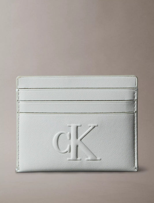 Calvin Klein Sculpted Impression Card Case - Sky Gray
