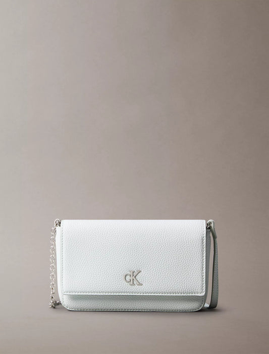 Calvin Klein Archive Hardware Flap Crossbody Bag - Sky Gray