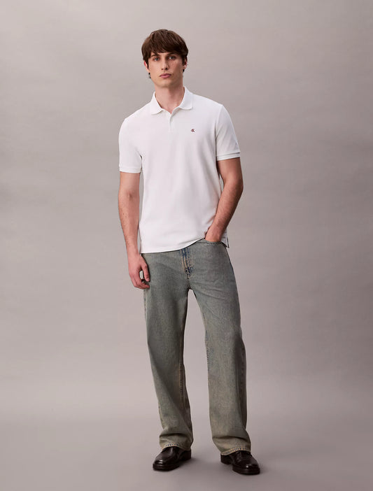 Calvin Klein Cotton Pique Classic Polo Shirt | Blanc De Blanc